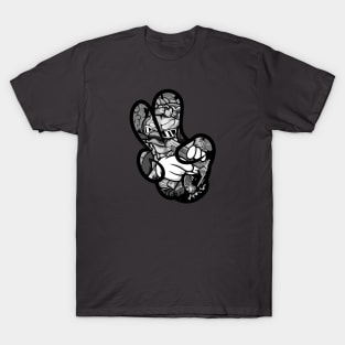 Cool peace sign hand gesture drawing T-Shirt